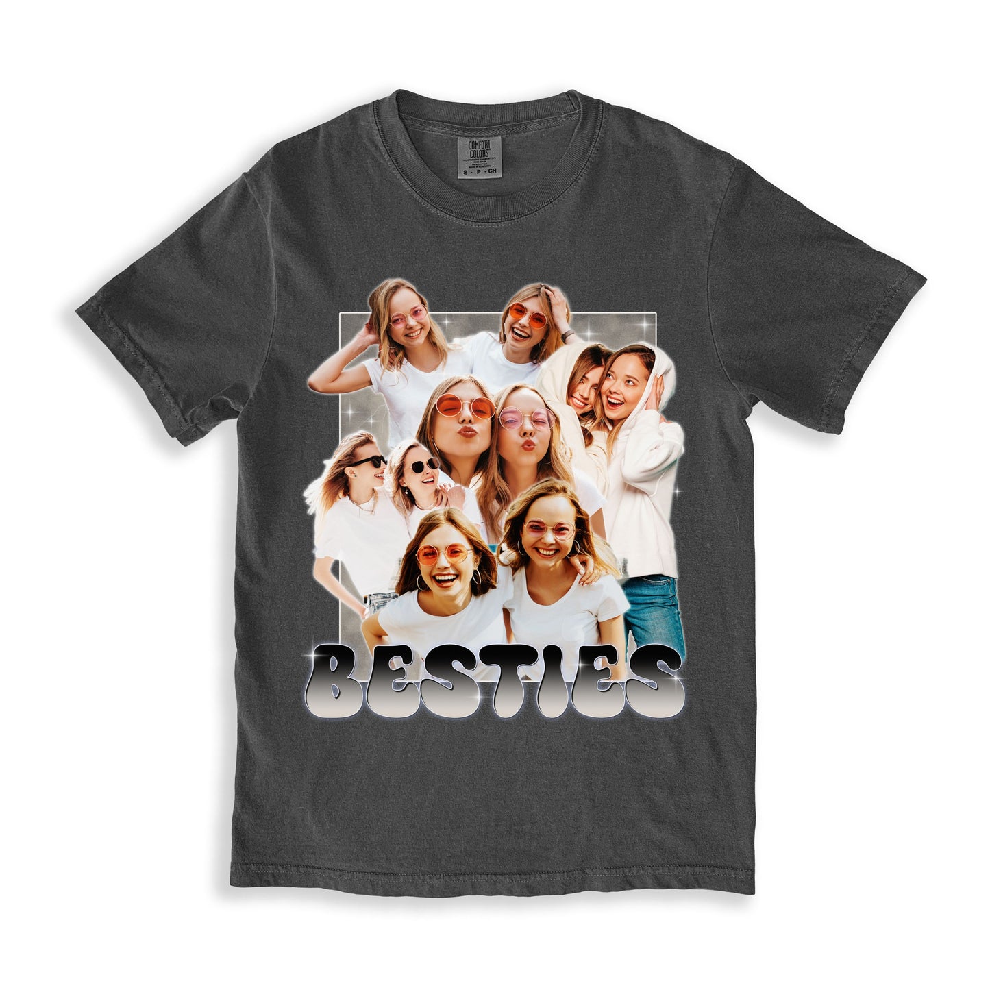 Besties Custom Comfort Colors Unisex T-Shirt Personalized Best friends BFF bootleg rap tee-Family-Gift-Planet