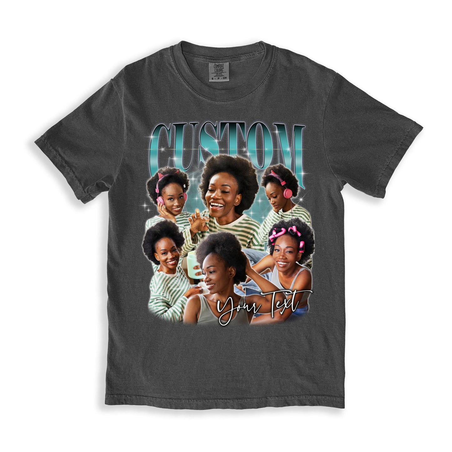 Custom Bootleg rap Comfort Colors Unisex T-Shirt Personalized black woman girlfriend face tee-Family-Gift-Planet