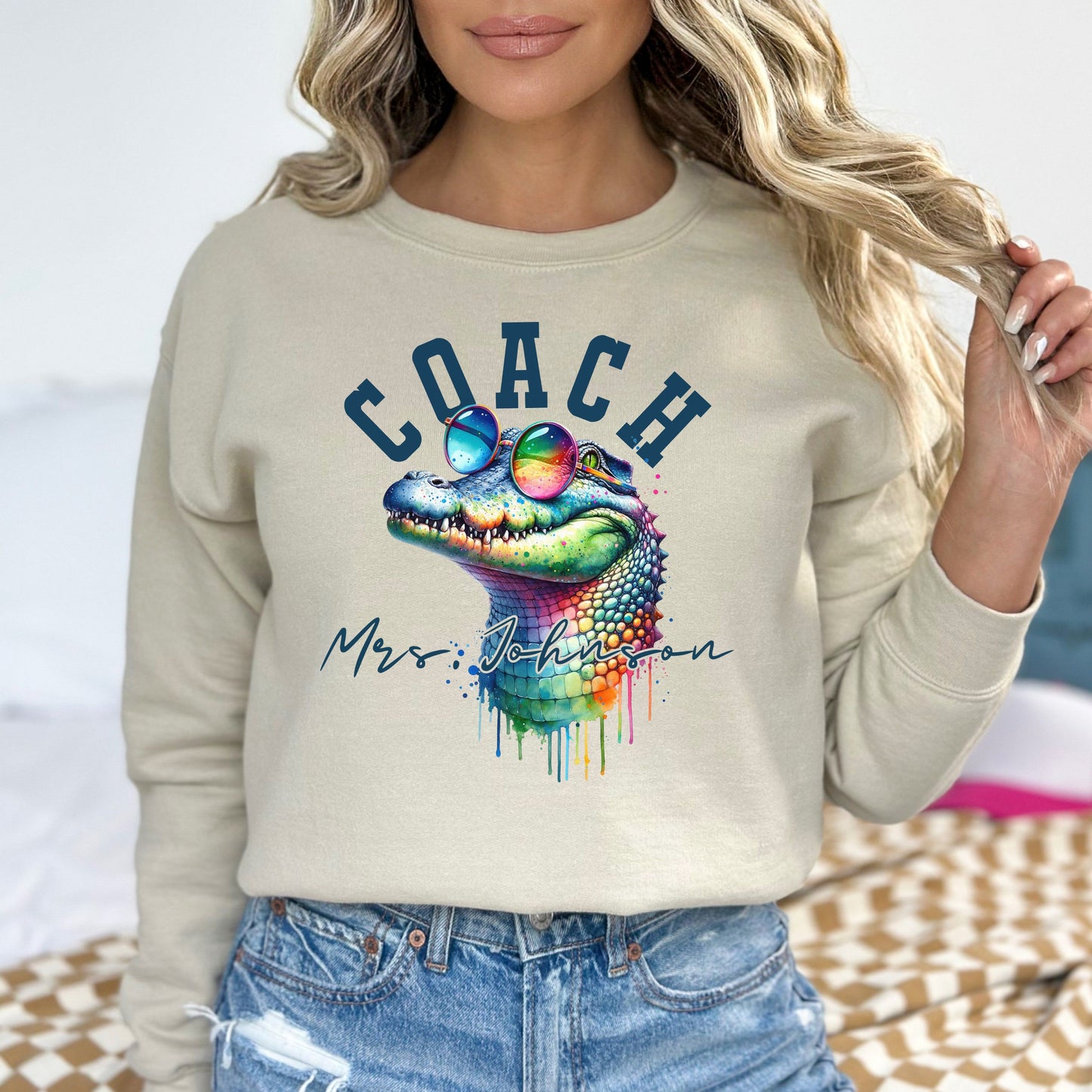 Coach funny Personalized Unisex Sweatshirt Custom School Athletic coach Sand-Sand-Family-Gift-Planet