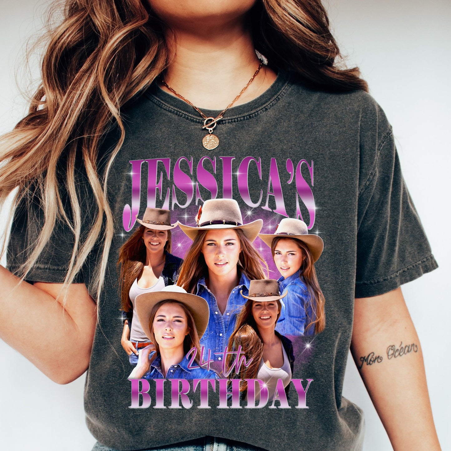 Custom Birthday Comfort Colors Unisex T-Shirt Personalized Birthday girl bootleg tee Bday gift for best friend-Pepper-Family-Gift-Planet