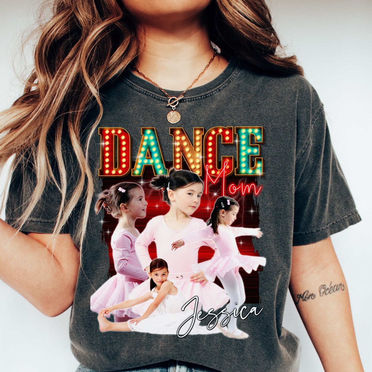 Custom Dance mom Comfort Colors Unisex T-Shirt Personalized Dance mama bootleg your photos dancer dance competition-Pepper-Family-Gift-Planet