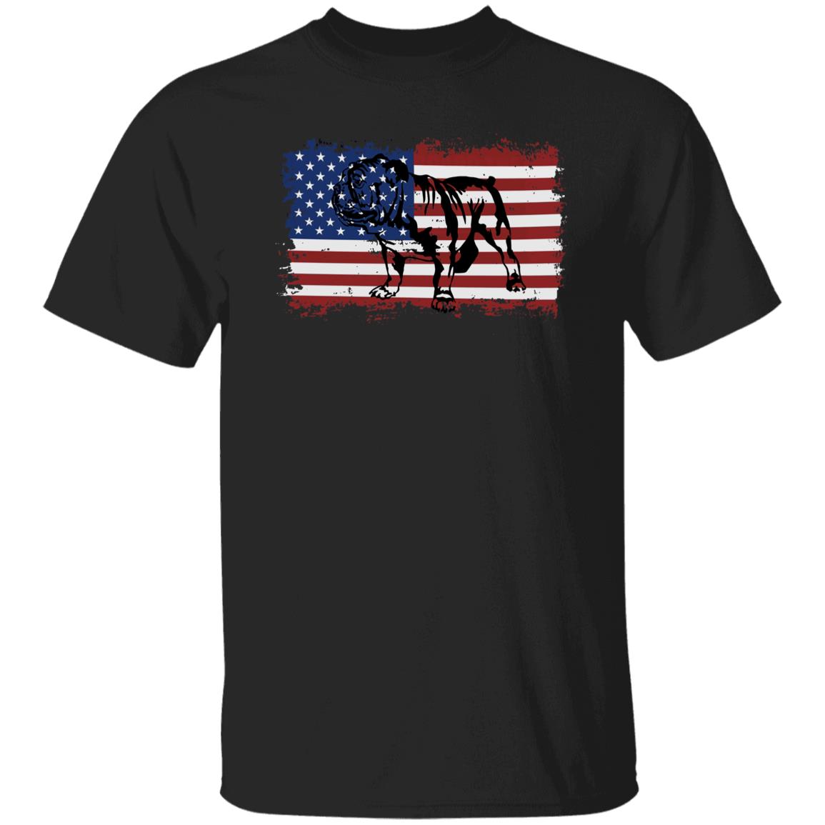 Pug American Flag Unisex T-Shirt gift US Pug dog owner tee black dark heather-Family-Gift-Planet