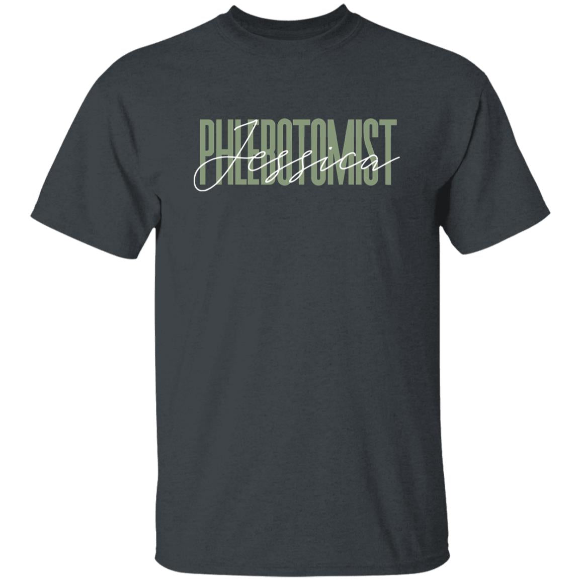 Phlebotomist T-Shirt gift Phlebotomy technician Customized Unisex tee Black Navy Dark Heather-Family-Gift-Planet