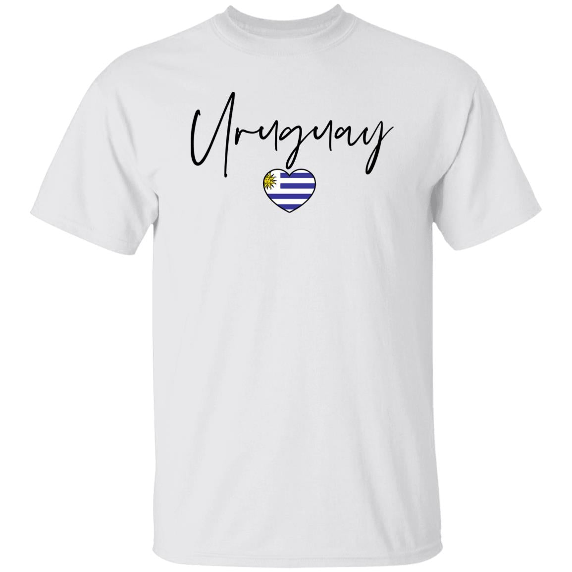 Uruguay flag heart Unisex T-shirt Uruguay love tee White Sand Blue-Family-Gift-Planet