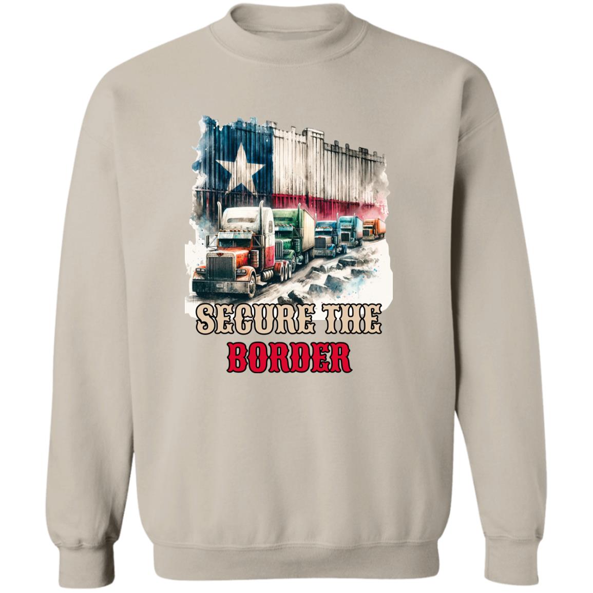 Secure the border Unisex Sweatshirt border truck Texas black-Family-Gift-Planet