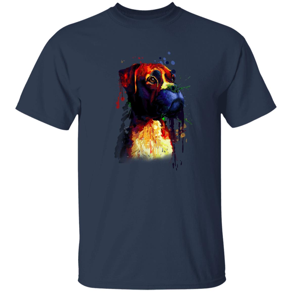 Watercolor Art Boxer dog Unisex shirt S-2XL black navy dark heather-Navy-Family-Gift-Planet