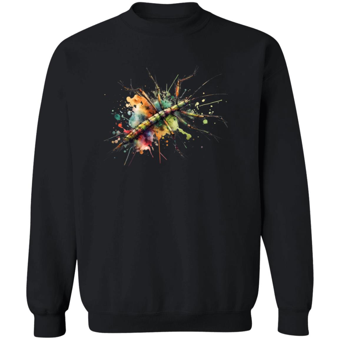 Stick bug Color Splash Unisex Sweatshirt Black Navy Dark Heather-Family-Gift-Planet