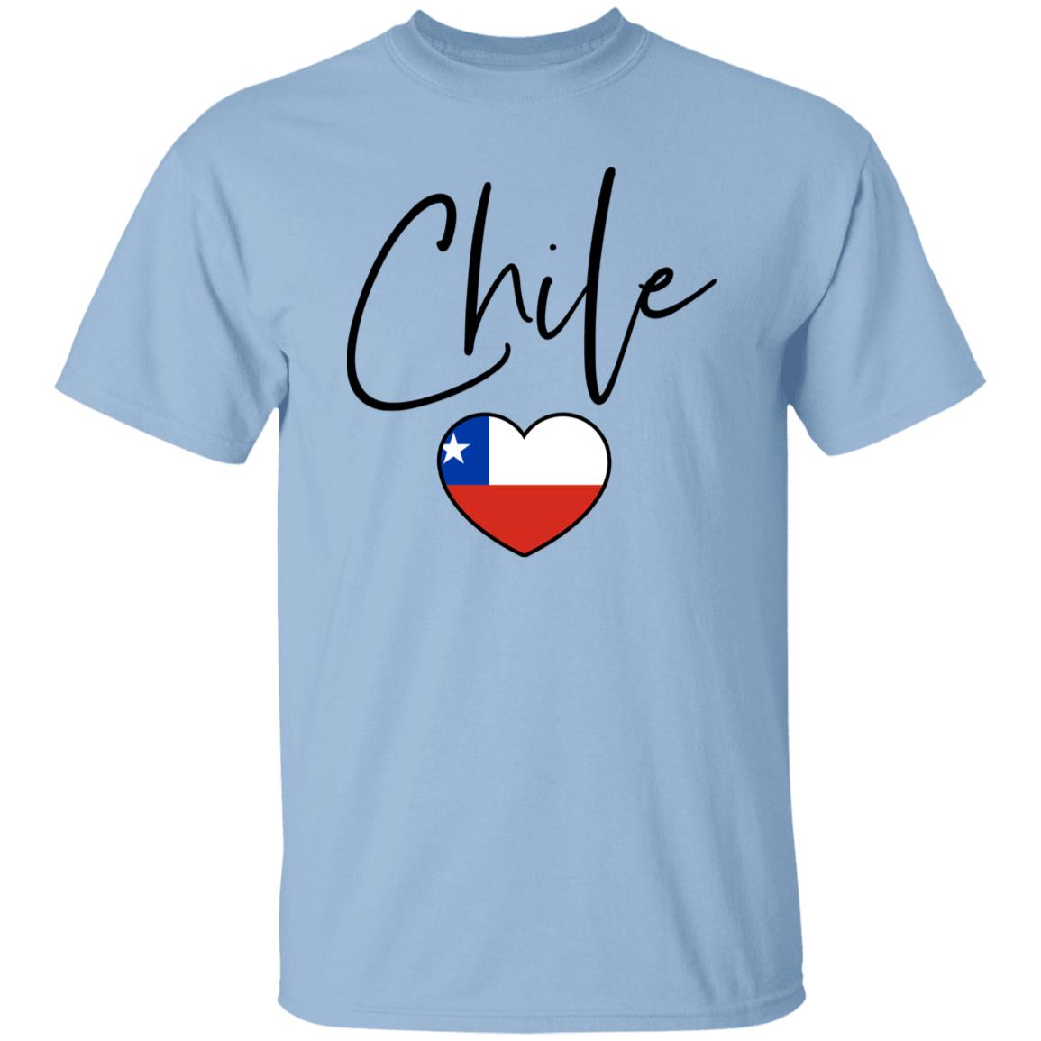 Chile flag heart Unisex T-shirt Chile love tee White Sand Blue-Family-Gift-Planet