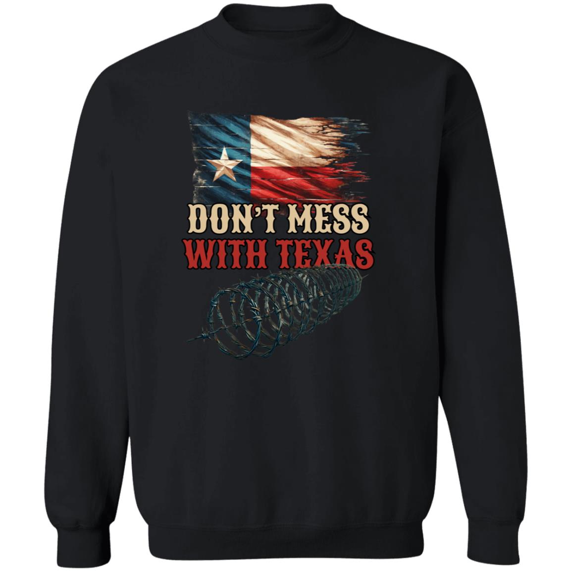 Don't Mess with Texas Unisex Sweatshirt border truck Texas black-Family-Gift-Planet