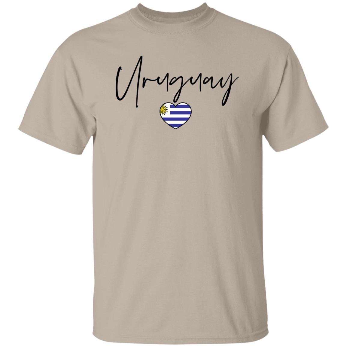 Uruguay flag heart Unisex T-shirt Uruguay love tee White Sand Blue-Family-Gift-Planet