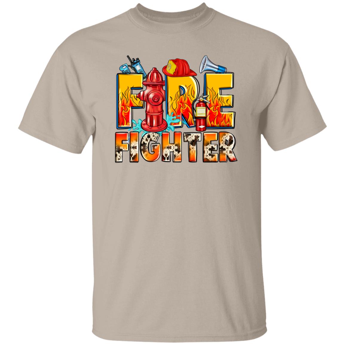 Firefighter T-Shirt gift Essential Fire Fighter wife Unisex tee Sand White Sport Grey-Family-Gift-Planet