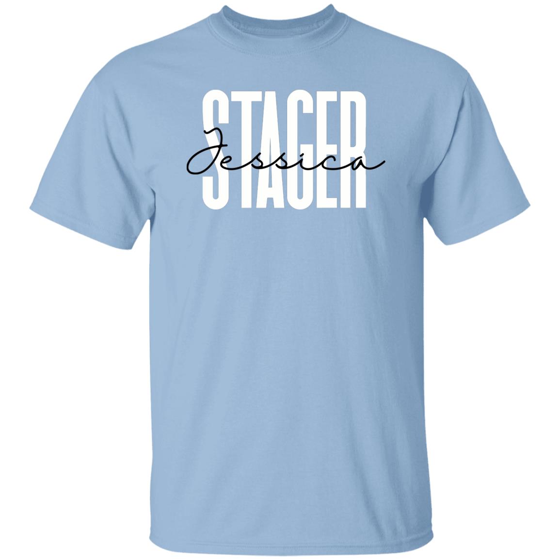Personalized Stager T-shirt gift Custom name Interior designer Unisex Tee Sand Pink Light Blue-Family-Gift-Planet