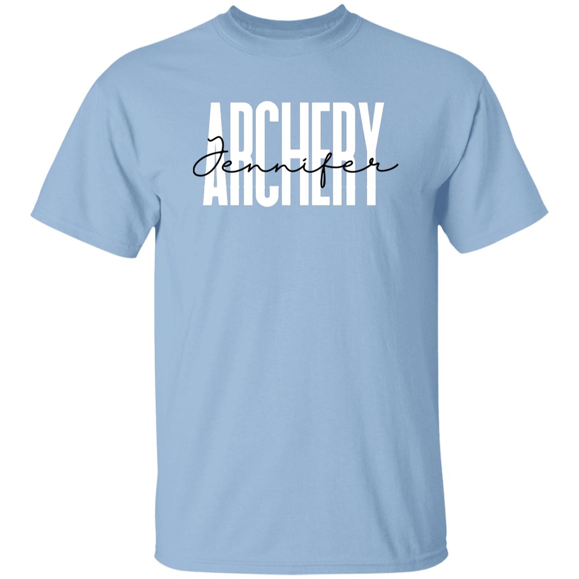 Personalized Archery Unisex T-shirt Custom name Archer Sand Blue Pink-Family-Gift-Planet