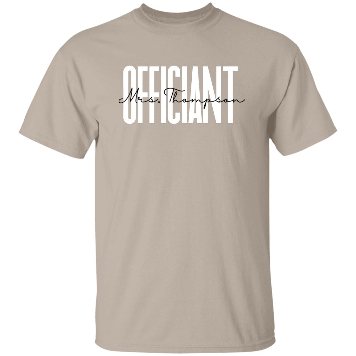 Personalized Officiant T-shirt gift Custom name Wedding Officiant Unisex Tee Sand Pink Light Blue-Family-Gift-Planet