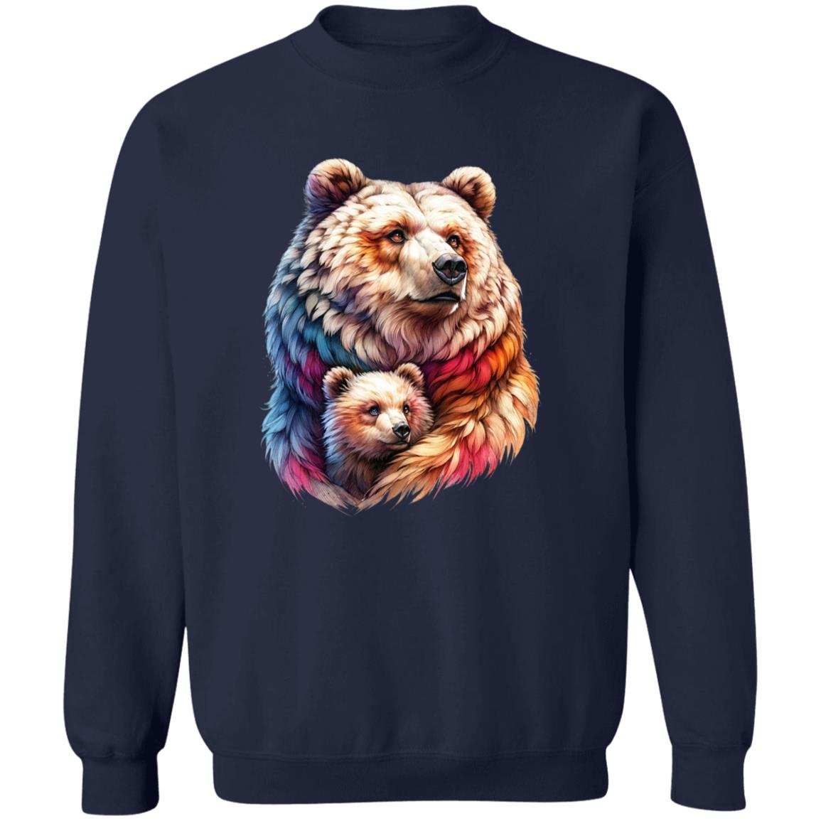 Mama Bear Unisex Sweatshirt Mother's Day crewneck Black Navy Dark Heather-Family-Gift-Planet