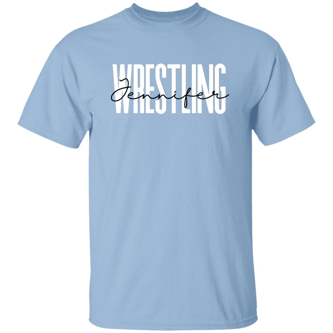 Personalized Wrestling T-shirt gift Custom name Wrestling coach Wrestling mom Unisex Tee Sand Pink Light Blue-Family-Gift-Planet