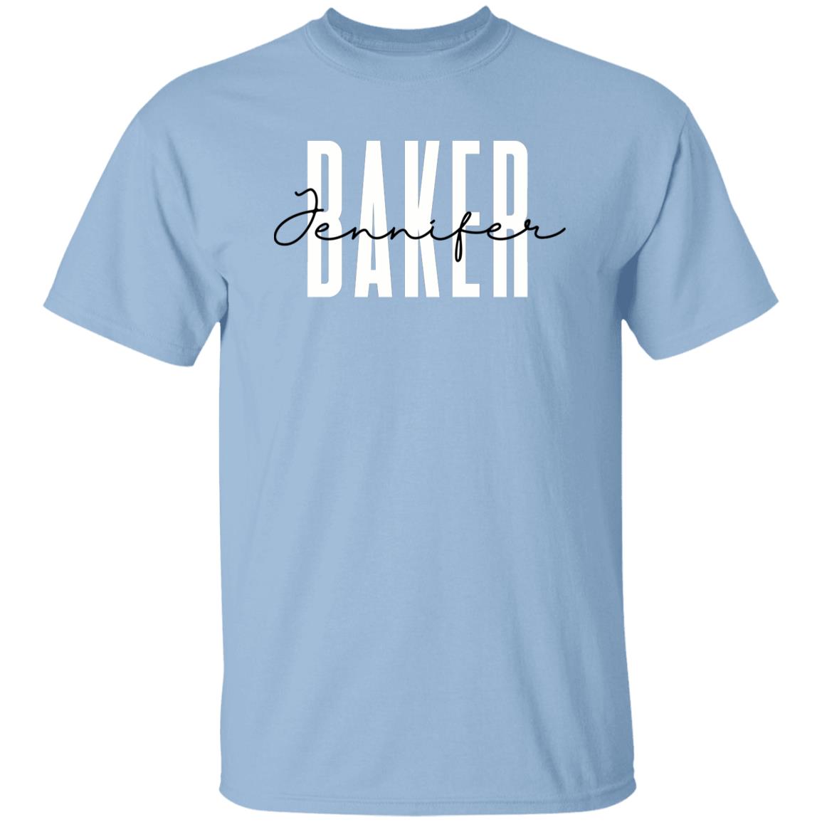 Personalized Baker Unisex T-shirt Custom name Baking chef Sand Blue Pink-Family-Gift-Planet