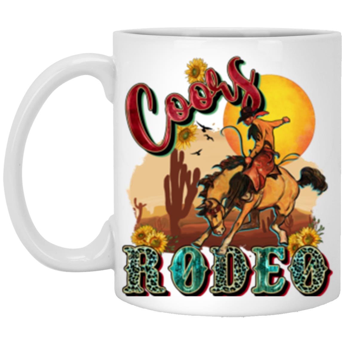Coors rodeo 11oz White Mug gift Texas Western style rodeo lover cowboy coffee cup-Family-Gift-Planet
