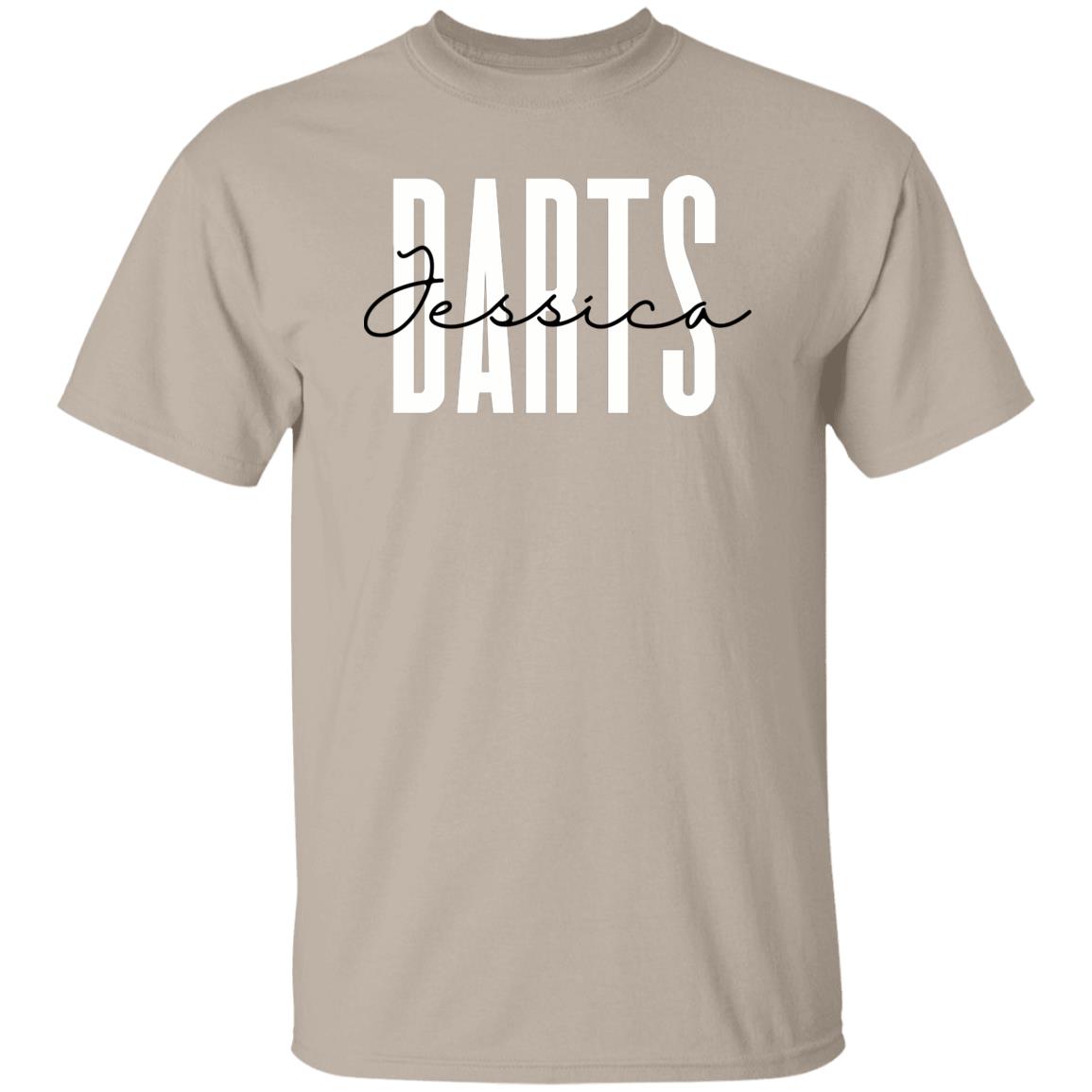 Personalized Darts Unisex T-shirt Custom name darts player Sand Blue Pink-Family-Gift-Planet