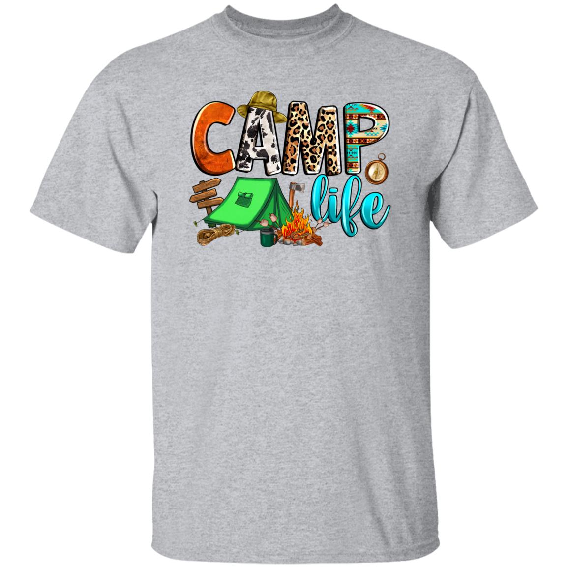 Camp life T-Shirt summer tent camper Unisex tee White Sand Sport Grey-Family-Gift-Planet