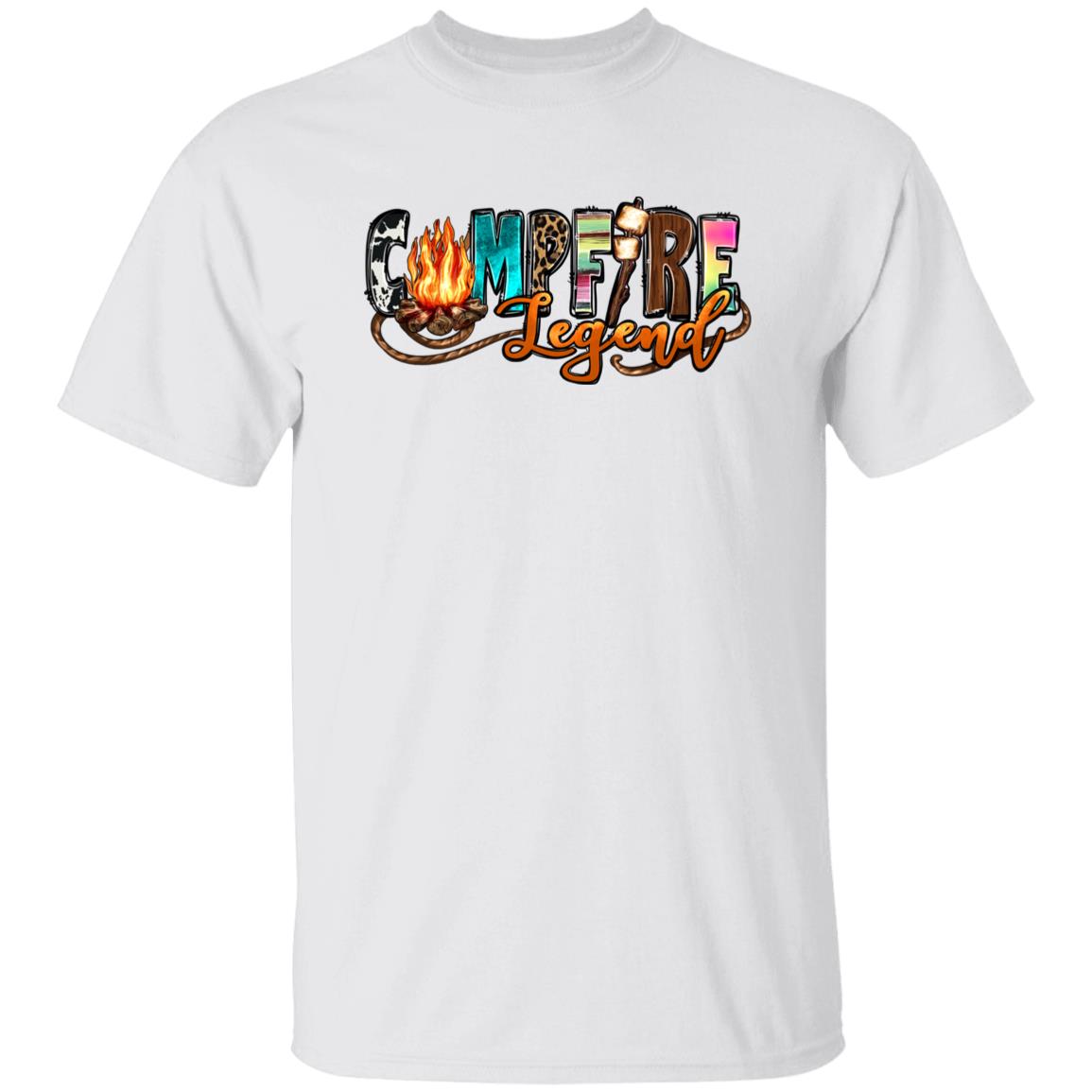 Campfire Legend T-Shirt camping bonfire Unisex tee White Sand Sport Grey-Family-Gift-Planet