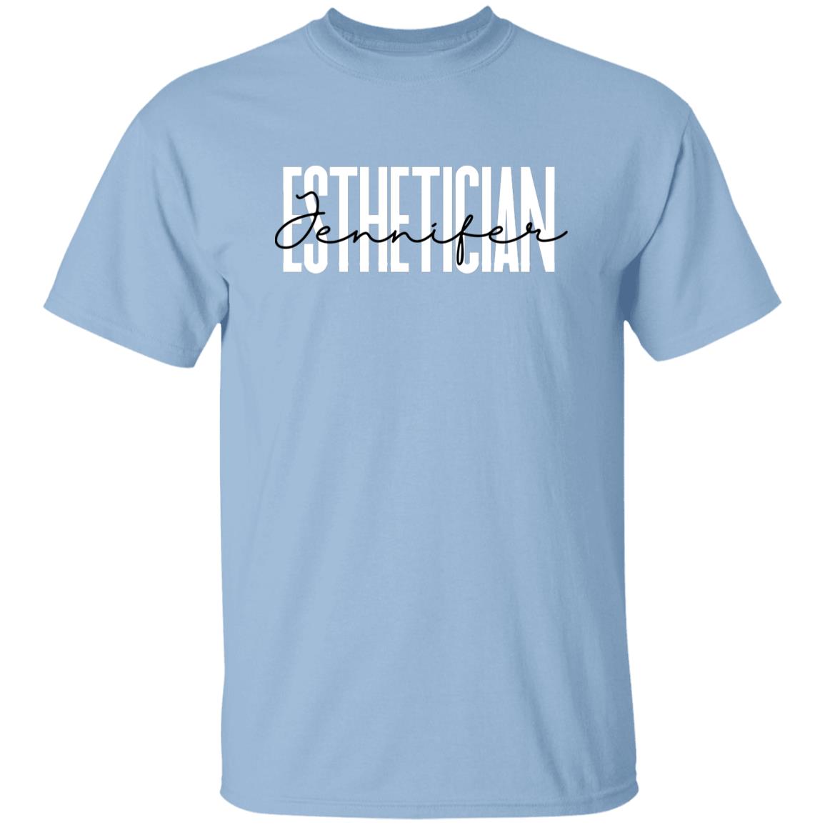 Personalized Esthetician Unisex T-shirt Custom Name Skin therapist Sand Blue Pink-Family-Gift-Planet
