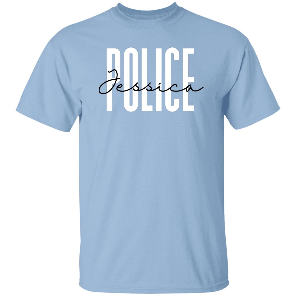 Personalized Police T-shirt gift Custom Police officer Unisex Tee Sand Pink Light Blue-Family-Gift-Planet