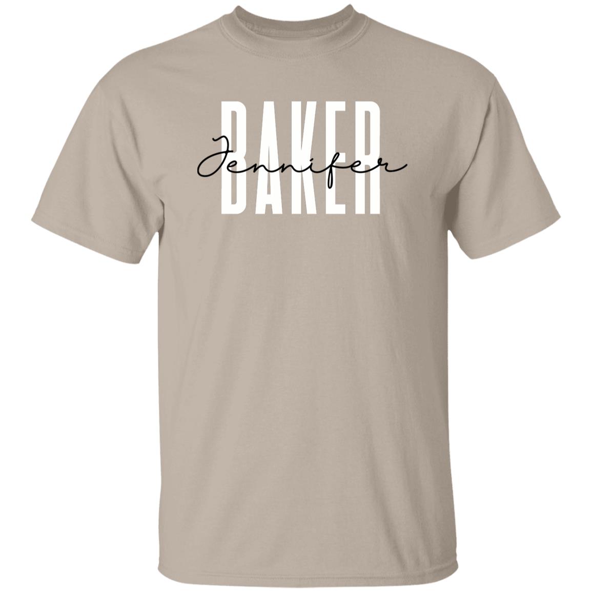 Personalized Baker Unisex T-shirt Custom name Baking chef Sand Blue Pink-Family-Gift-Planet