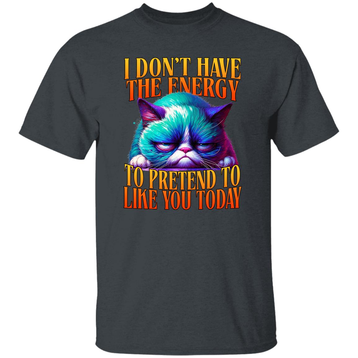 Sarcastic T-Shirt Grumpy cat meme Funny Birthday gift Unisex tee Black Navy Dark Heather-Family-Gift-Planet