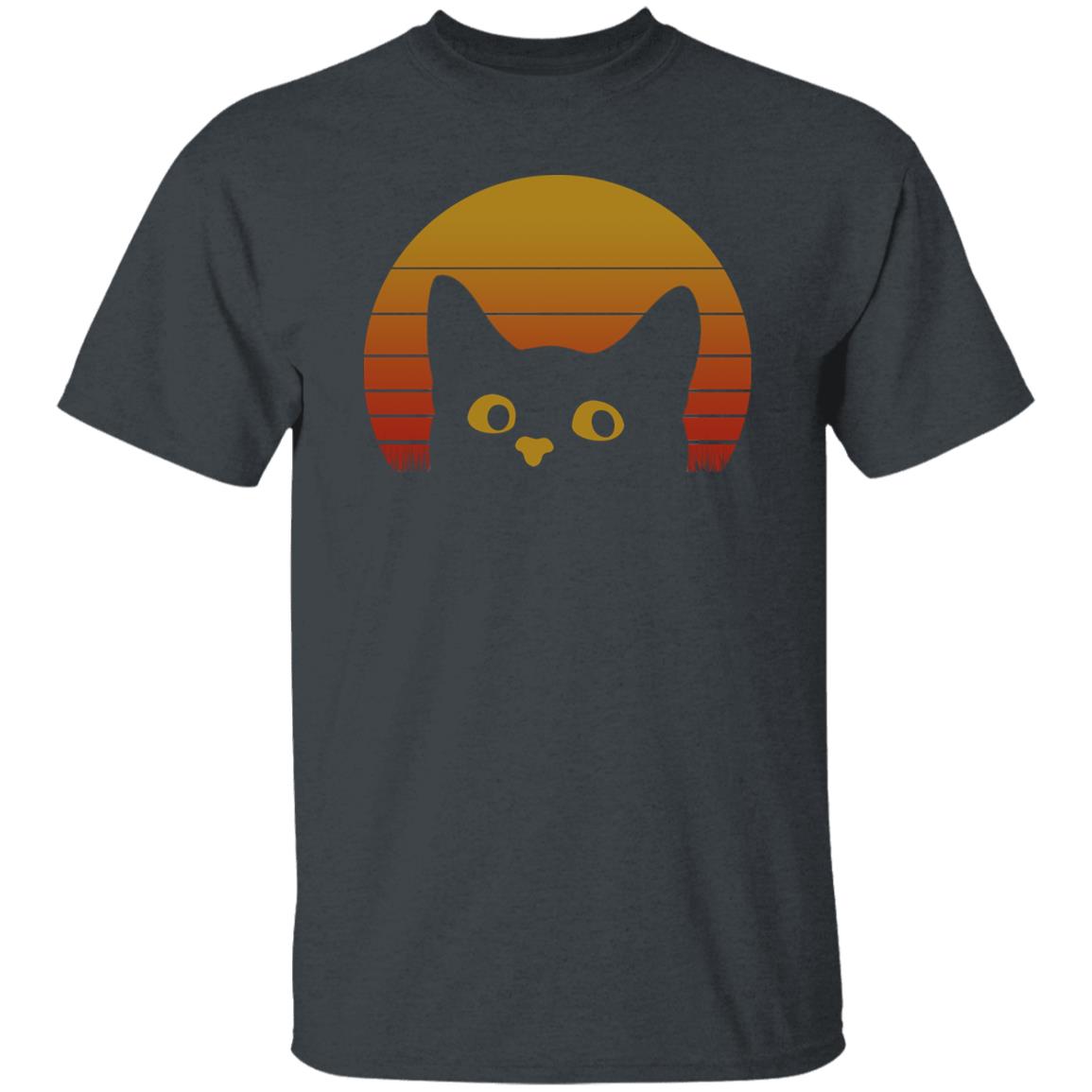 Retro Cat Unisex shirt cat lover tee Black Dark Heather-Family-Gift-Planet