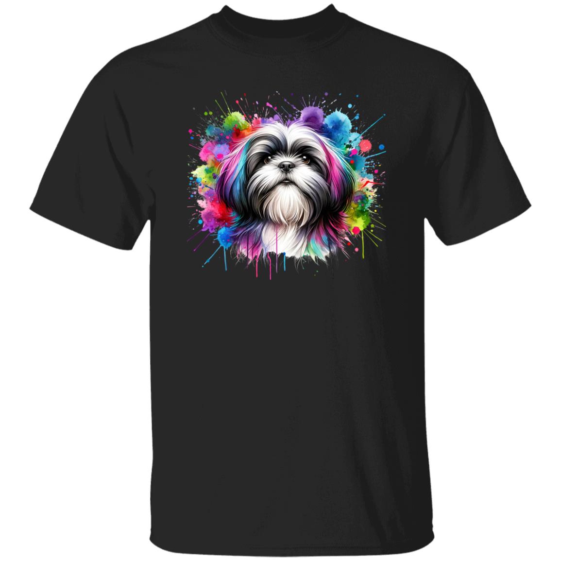 Shih Tzu dog mom Color Splash Unisex T-shirt Black Navy Dark Heather-Family-Gift-Planet