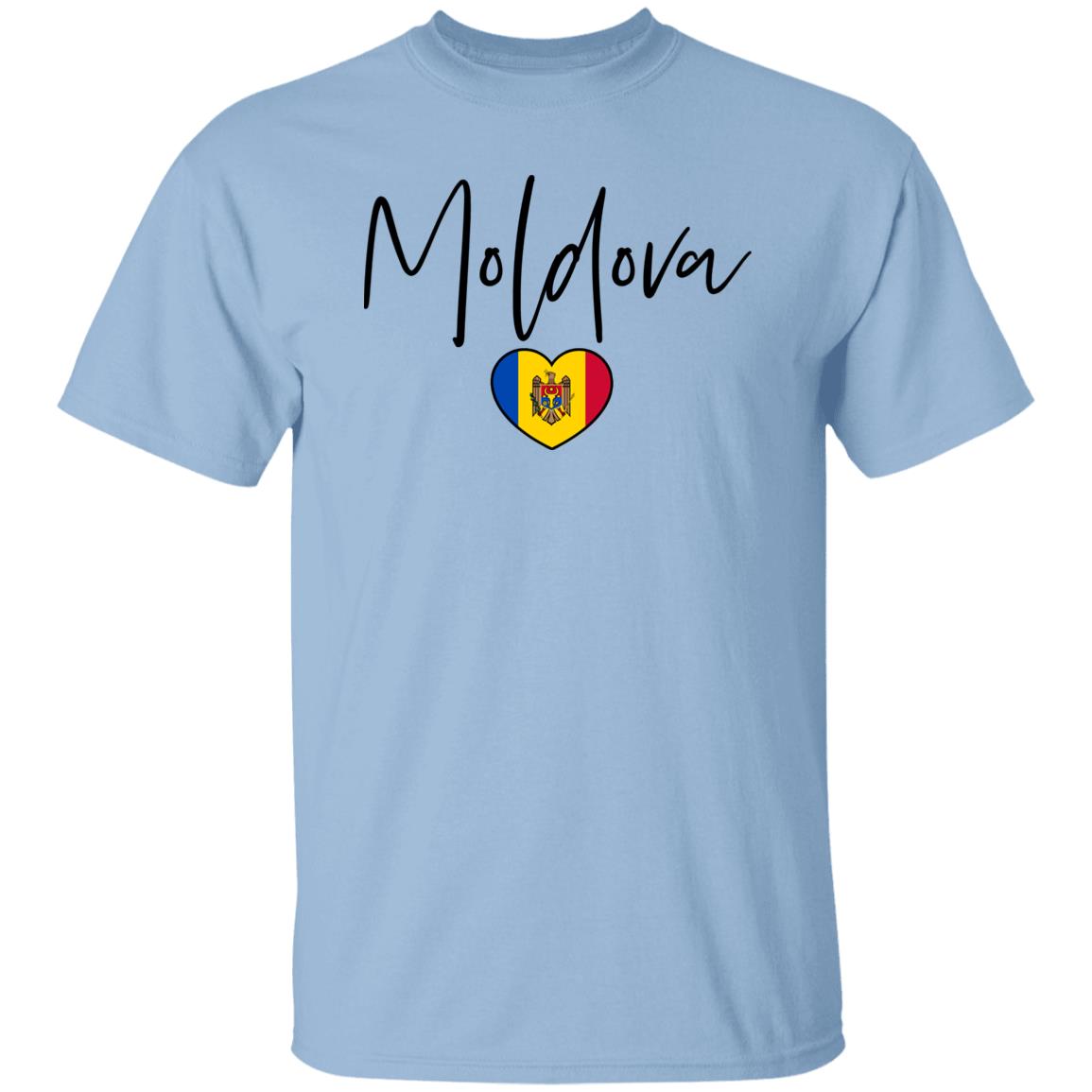Moldova flag heart Unisex T-shirt Moldova love tee White Sand Blue-Family-Gift-Planet