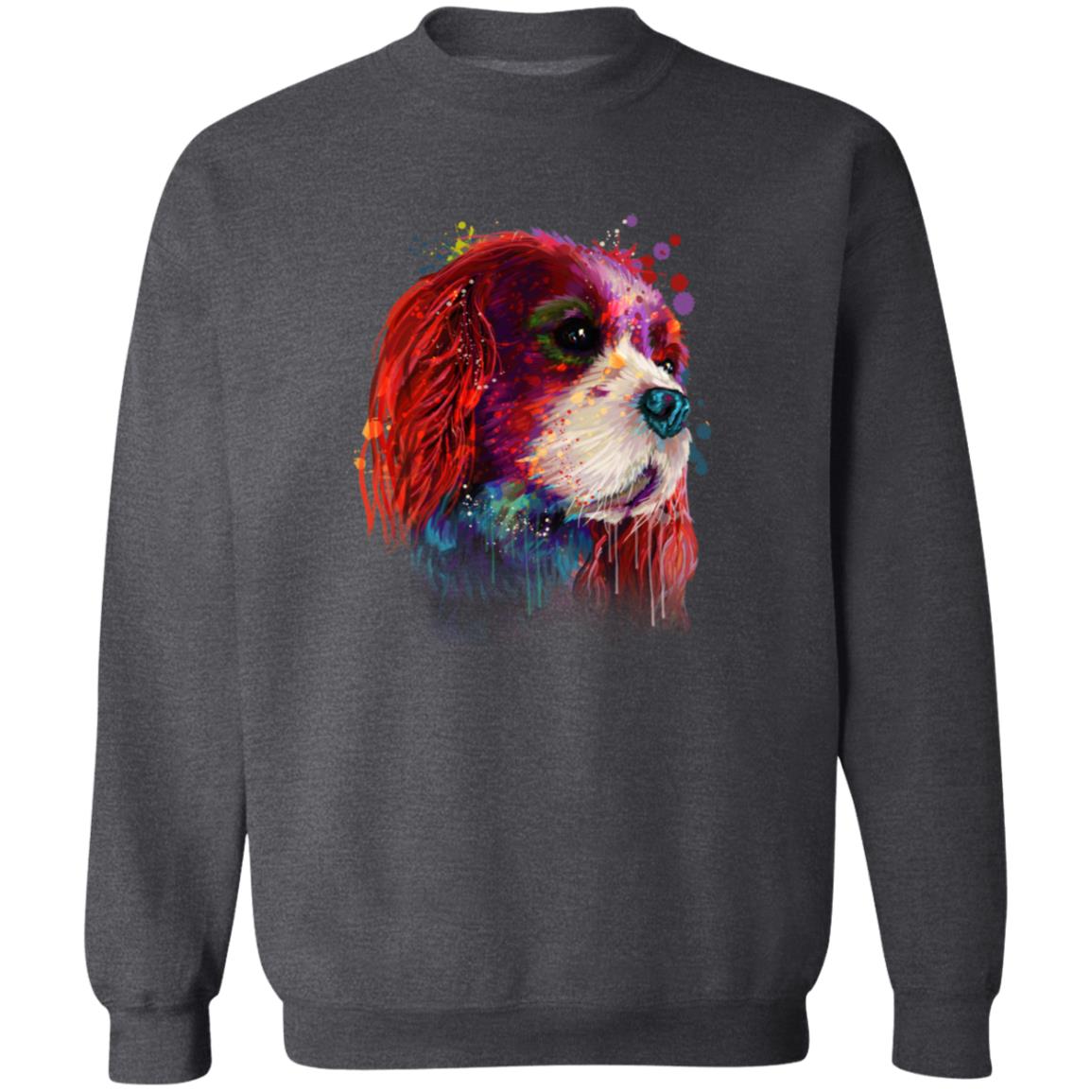 Abstract Cocker Spaniel dog Unisex Crewneck Sweatshirt with expressive splashes-Family-Gift-Planet