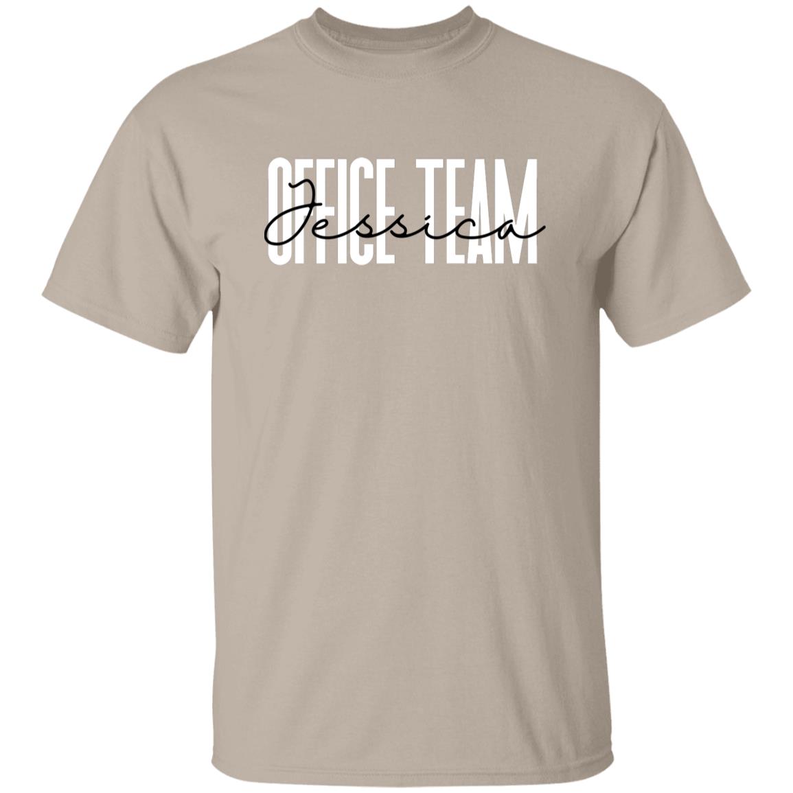 Personalized Office team T-shirt gift Business company team Unisex Tee Sand Pink Light Blue-Family-Gift-Planet