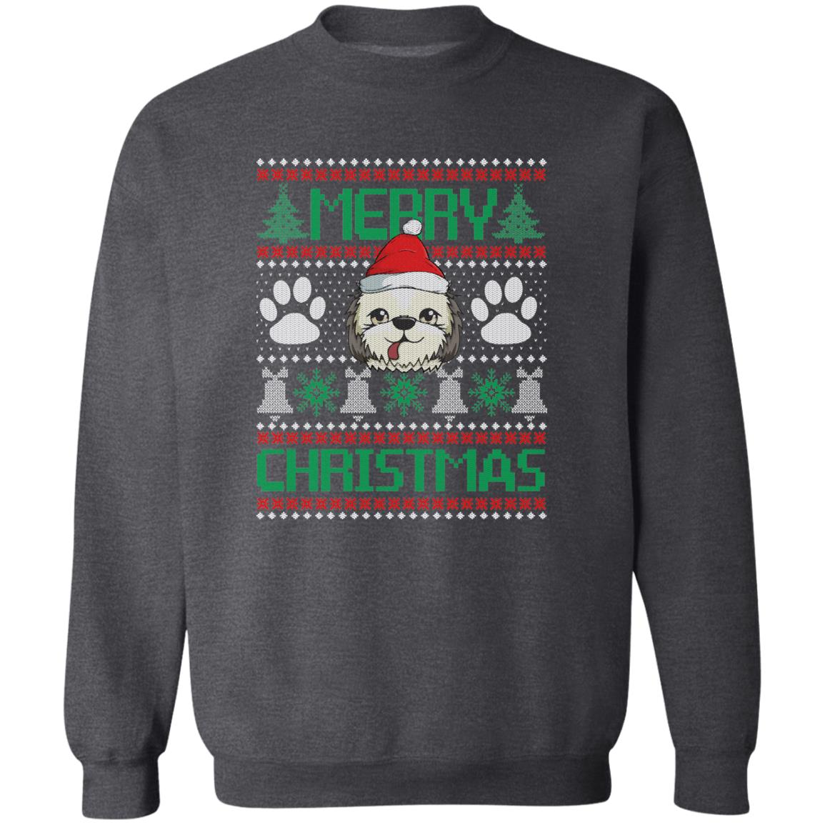 Dog owner Christmas Unisex Sweatshirt Ugly sweater Black Dark Heather-Family-Gift-Planet