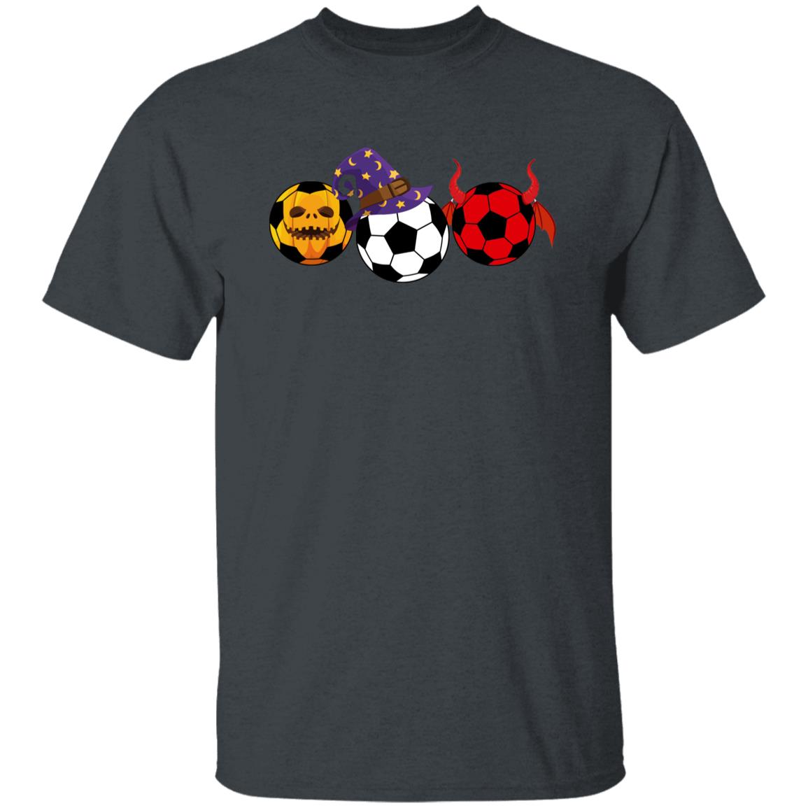 Soccer balls Halloween Unisex T-Shirt Scary Soccer player soccer lover tee Black Dark Heather-Family-Gift-Planet