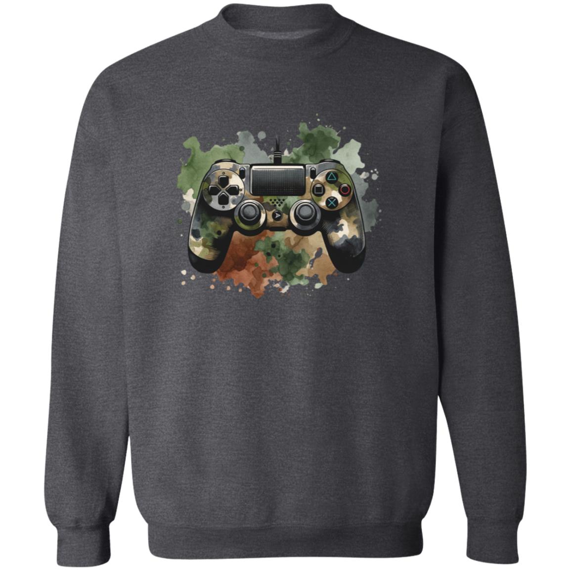 Gamer camo Color Splash Unisex Sweatshirt Black Navy Dark Heather-Family-Gift-Planet