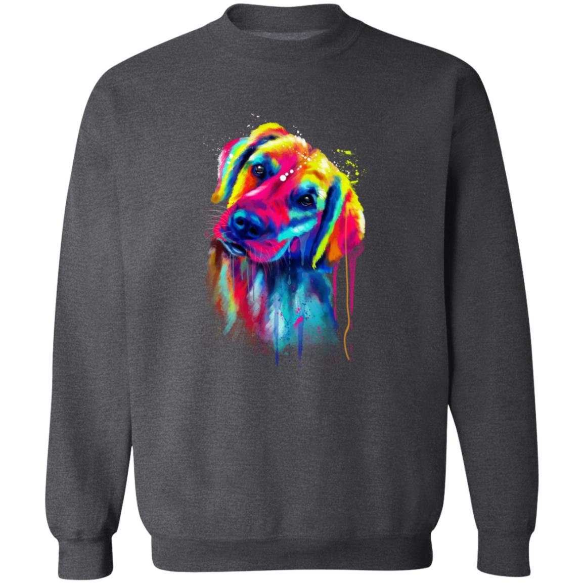 Neon Splash Art Golden retriever dog Unisex Crewneck Sweatshirt-Family-Gift-Planet