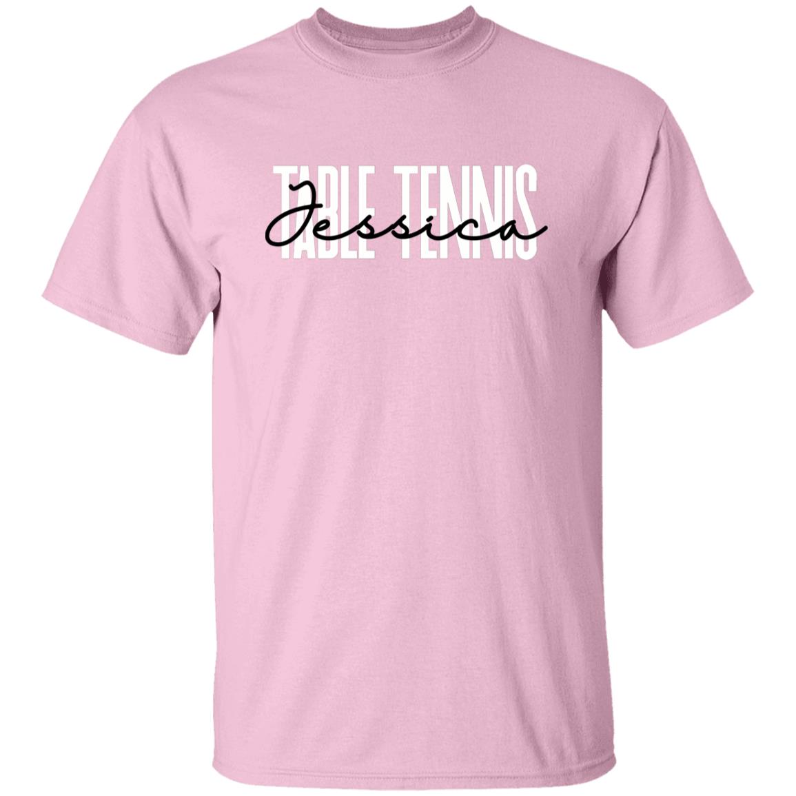 Personalized Table tennis T-shirt gift Custom name Table tennis coach Unisex Tee Sand Pink Light Blue-Family-Gift-Planet