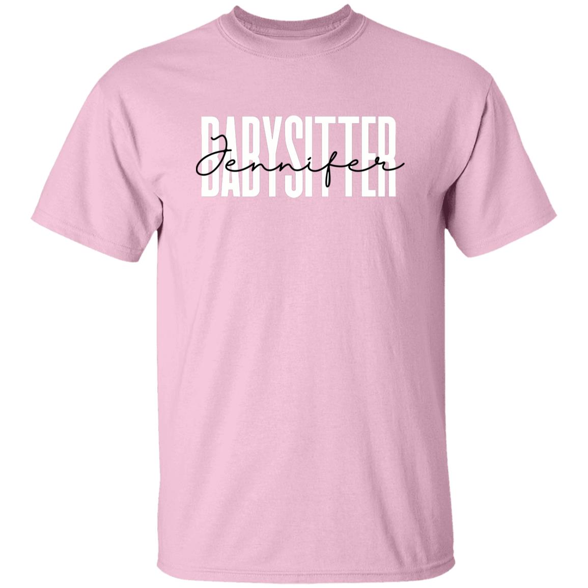 Personalized Babysitter Unisex T-shirt Custom name Daycare nanny Sand Blue Pink-Family-Gift-Planet