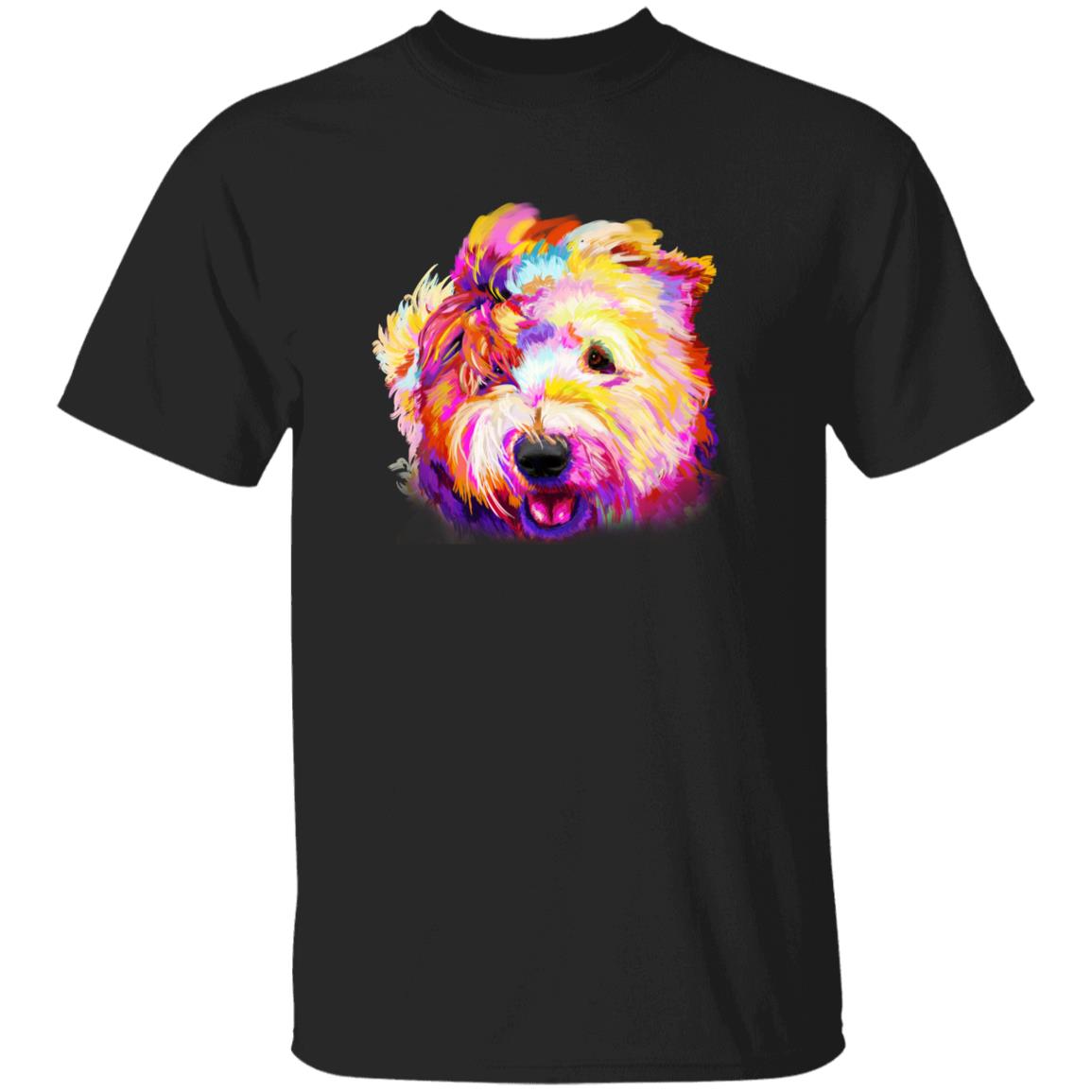 Watercolor Old English Sheepdog dog Unisex shirt S-2XL black navy dark heather-Black-Family-Gift-Planet
