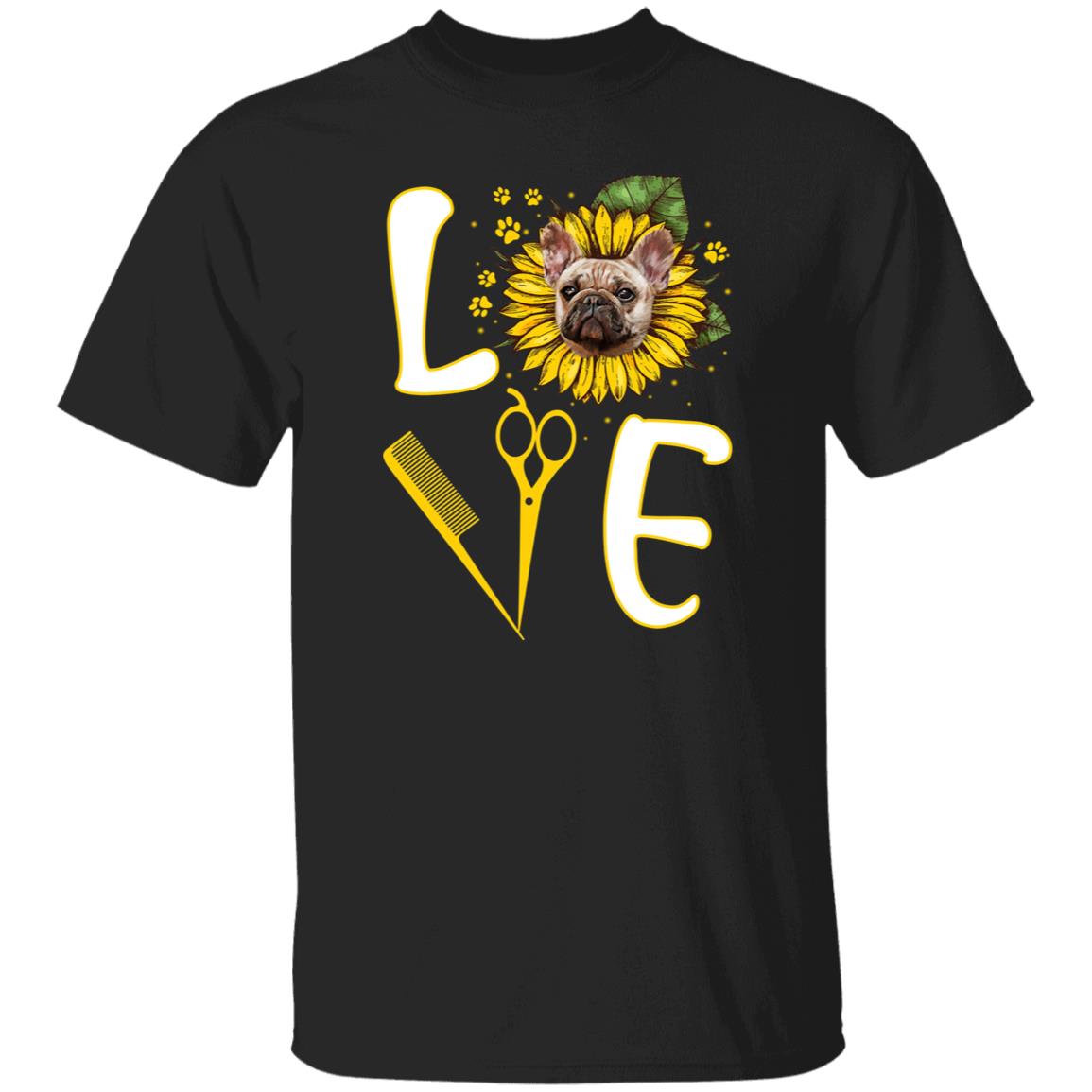 Dog groomer sunflower love Unisex t-shirt gift black navy dark heather-Family-Gift-Planet