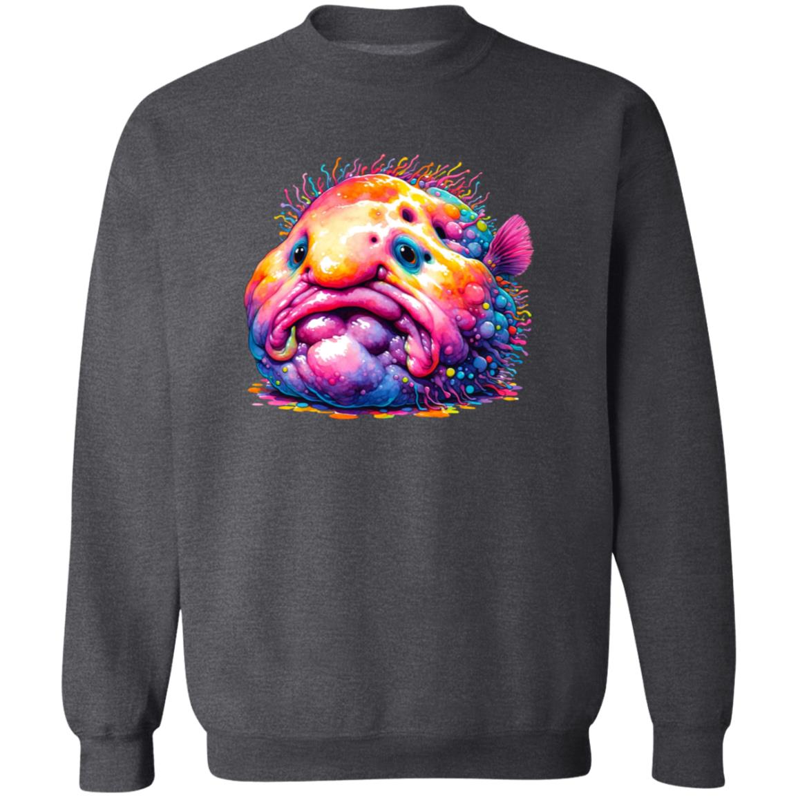 Blobfish Color Splash Unisex Sweatshirt abstract Blobfish tee Black Navy Dark Heather-Family-Gift-Planet
