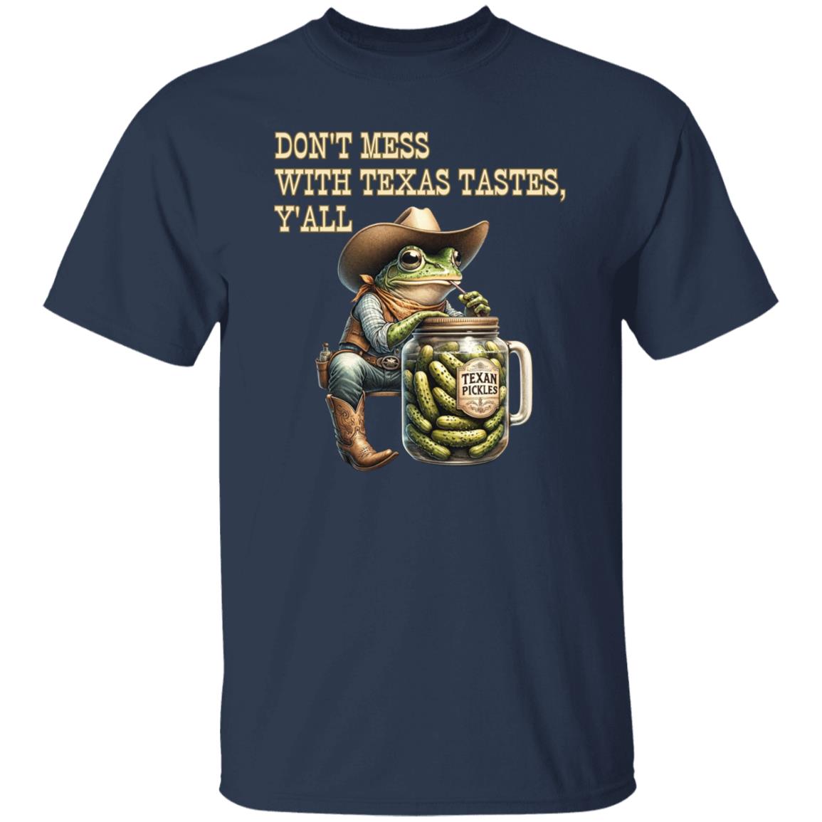Don't mess with Texas tastes funny Texas Unisex T-shirt Texas pickles tee Black Navy Dark Heather-Navy-Family-Gift-Planet