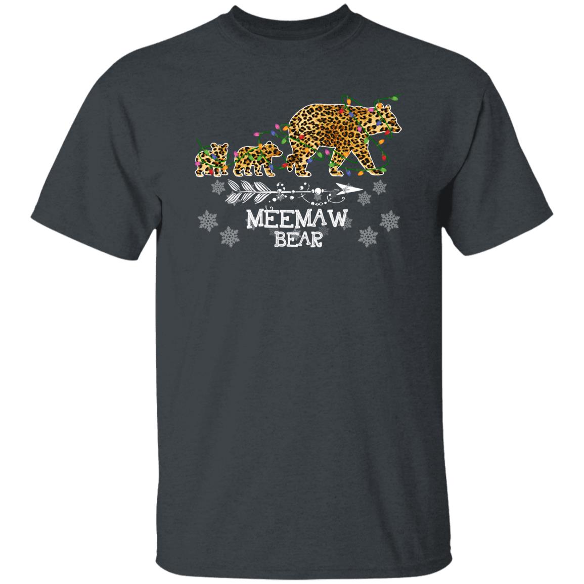 Meemaw bear Christmas Unisex shirt mama Holiday tee Black Dark Heather-Family-Gift-Planet