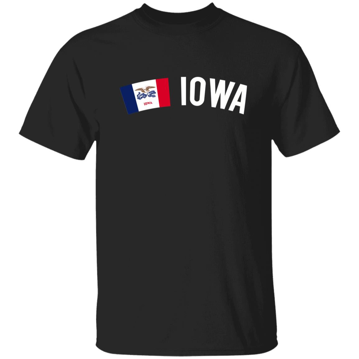 Iowa Unisex T-shirt gift Iowa flag tee Des Moines Cedar Rapids White Black-Family-Gift-Planet