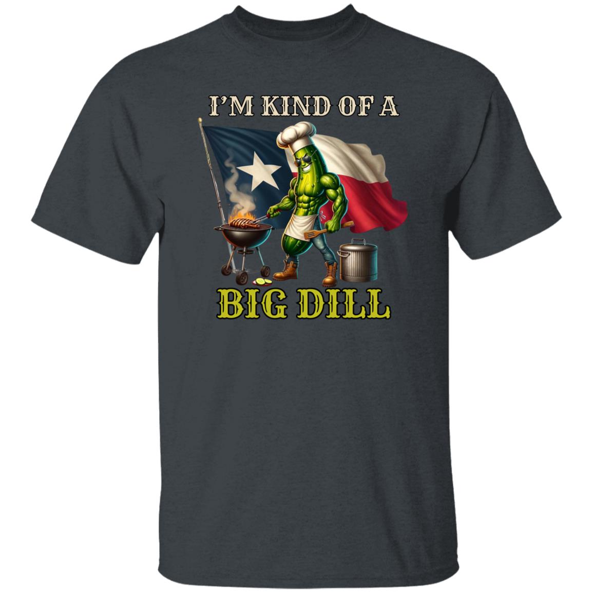 I'm kind of a Big Dill funny Texas Unisex T-shirt Texas flag pickle barbeque tee Black Navy Dark Heather-Dark Heather-Family-Gift-Planet