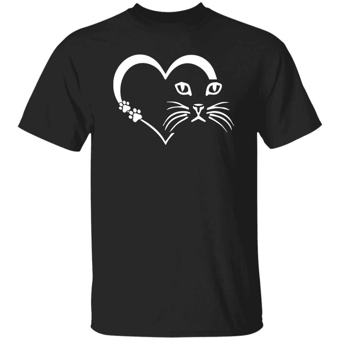 Cat Heart Unisex shirt cat love tee Black Dark Heather-Family-Gift-Planet