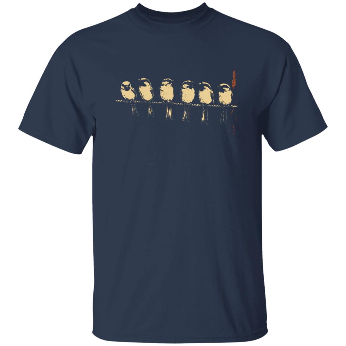 Birds on a branch Unisex T-Shirt gift Cute birds lover tee black navy dark heather-Family-Gift-Planet