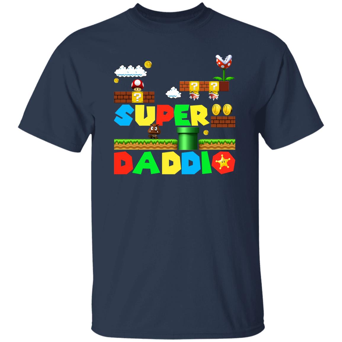 Supper Daddio shirt gift for dad Black Navy Dark Heather-Family-Gift-Planet